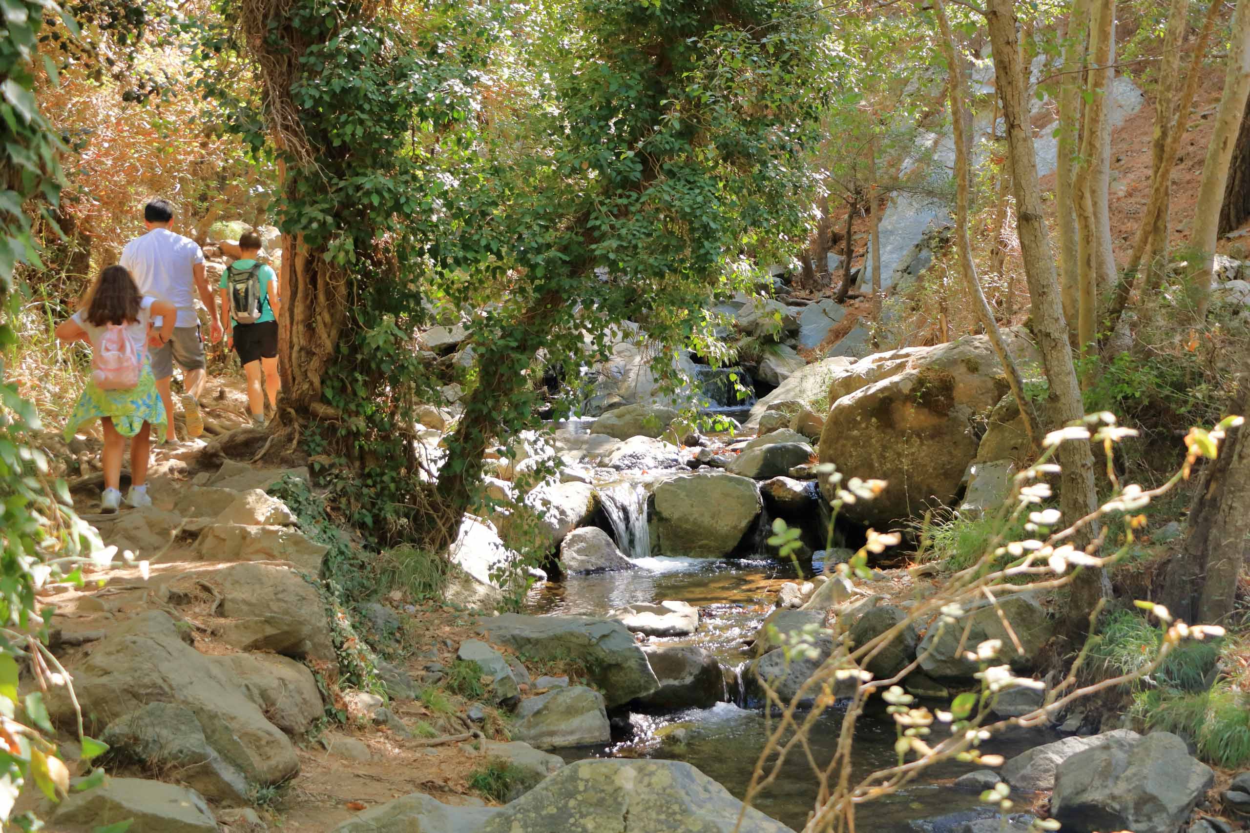 Caledonia waterfall trail in the troodos mountains in cyprus